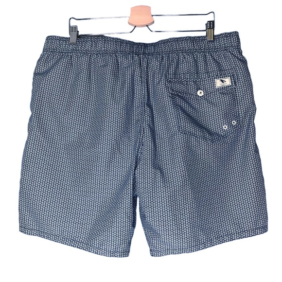 Ted Baker London Swim Trunks Shorts Mesh Lined Navy Blue White Patterns XXL - Picture 7 of 12